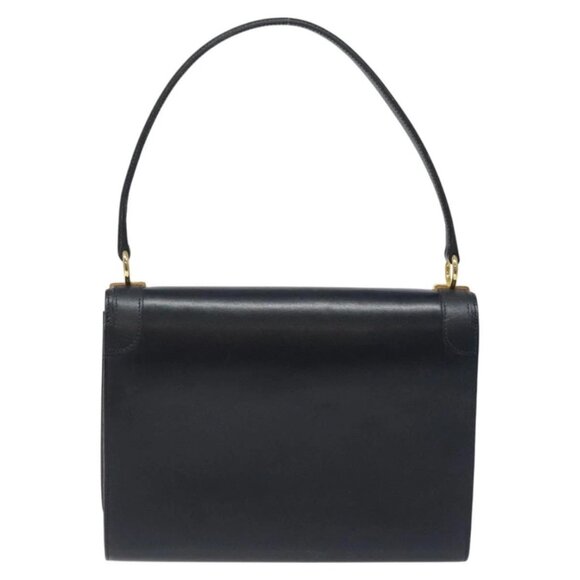 Christian Dior Shoulder Bag Leather Navy Gold Auth - Picture 2 of 16